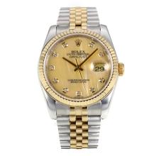 Rolex Datejust Automatic Two Tone Diamond Markers with MOP Dial Same Chassis as ETA Version