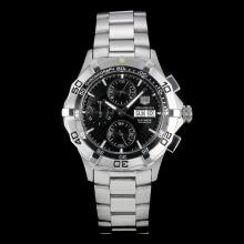 Tag Heuer Aquaracer Day-Date Automatic with Black Dial S/S(Gift Box is Included)