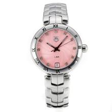 Tag Heuer Link Roman Bezel with Pink Dial S/S