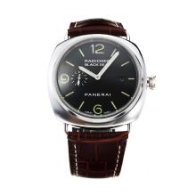 Panerai Raiomir Black Seal Automatic with Black Dial Green Markers-Coffee Leather Strap