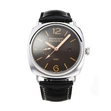 Panerai Raiomir Working GMT Automatic with Brown Dial Black Leather Strap