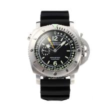 Panerai Luminor Submersible Working GMT Automatic Green Markers with Black Dial-Rubber Strap