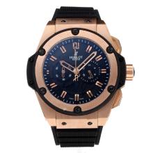 Hublot Big Bang King Working Chronograph Rose Gold Case with Black Dial Rubber Strap