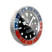 Rolex GMT-Master II Blue/Red Bezel Wall Clock with Black Dial