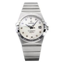 Omega Constellation Swiss ETA 2824 Automatic with White Dial S/S