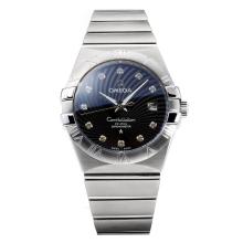 Omega Constellation Swiss ETA 2824 Automatic with Black Dial S/S