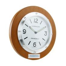 Panerai Luminor Wall Clock Brown Wood Case with White Dial