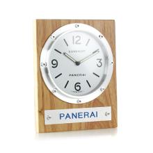 Panerai Luminor Wall Clock Brown Wood Mounting with White Dial