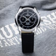 Omega De Ville Working Chronograph with Black Dial Leather Strap-Sapphire Glass(Gift Box is Included)