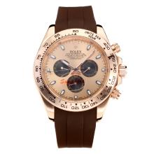 Rolex Daytona II Automatic Rose Gold Case with Champagne Dial Rubber Strap