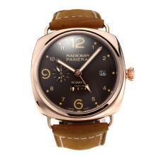 Panerai Radiomir 10 Days Automatic Power Reserve Rose Gold Case with Coffee Dial Leather Strap