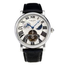 Cartier Classic Automatic with White Dial Leather Strap