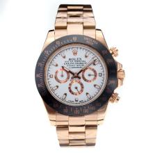 Rolex Daytona II Oyster Perpetual Automatic Rose Gold Case Ceramic Bezel with White Dial