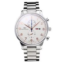 IWC Classic Working Chronograph with White Dial S/S