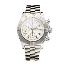 Breitling Chrono Avenger Chronograph Asia Valjoux 7750 Movement with White Dial S/S-Sapphire Glass-1