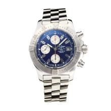 Breitling Chrono Avenger Chronograph Asia Valjoux 7750 Movement with Blue Dial S/S-Sapphire Glass