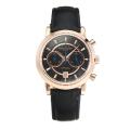 Patek Philippe Classic Working Chronograph Rose Gold Case with Black Dial Leather Strap