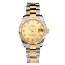 Rolex Datejust Swiss ETA 2355 Automatic Movement Two Tone with Golden Dial Sapphire Glass-1