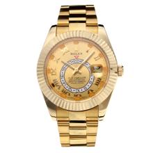 Rolex Sky Dweller Automatic Full Yellow Gold with Champagne Dial Same Chassis as the Swiss Version