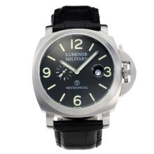 Panerai Luminor Military Automatic with Black Dial Leather Strap-3