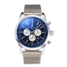 Breitling Transocean Working Chronograph with Black Dial S/S-Stick Marking(Gift Box is Included)