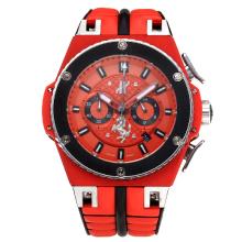 Hublot Big Bang Working Chronograph PVD Case with Red Dial Rubber Strap