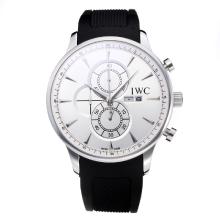 IWC Working Chronograph with White Dial Rubber Strap-1