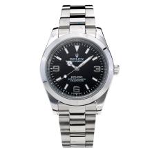 Rolex Explorer Automatic with Black Dial S/S Oversized Version