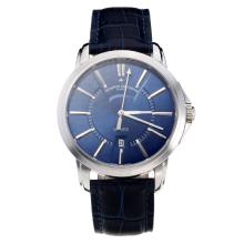 Vacheron Constantin with Blue Dial Leather Strap