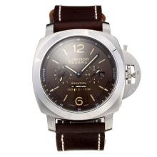 Panerai Luminor Marina Working Power Reserve Automatic with Coffee Dial Leather Strap-1