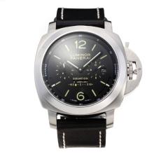 Panerai Luminor Marina Working Power Reserve Automatic with Black Dial Leather Strap-2