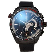 Tag Heuer Carrera Calibre 36 Working Chronograph PVD Case with Black Dial Rubber Strap