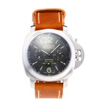 Panerai Luminor Marina Working Power Reserve Automatic with Black Dial Leather Strap