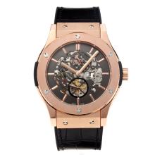 Hublot Big Bang Automatic Rose Gold Case with Hollow Dial Black Strap