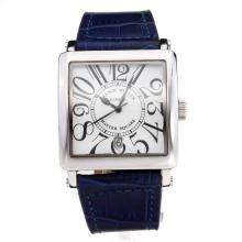 Frank Muller Master Square with White Dial Leather Strap
