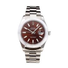Rolex Date Just II Swiss ETA 2836 Movement with Brown Dial S/S-Sapphire Glass-1