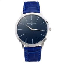 Jaeger Lecoultre with Blue Dial Leather Strap
