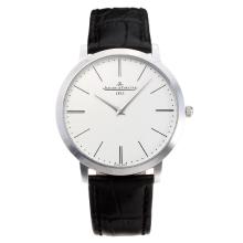 Jaeger Lecoultre with White Dial Leather Strap