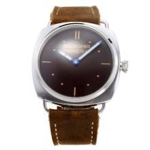 Panerai Radiomir Unitas 6497 Movement with Brown Dial-Leather Strap-Stick Markers
