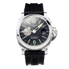 Panerai Luminor Marina Working GMT Asia Valjoux 7750 Movement with Black Dial-Rubber Strap
