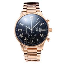 IWC Pilot Working Chronograph Full Rose Gold with Black Dial-1