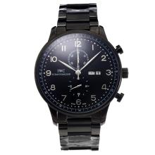 IWC Pilot Working Chronograph Full PVD with Black Dial
