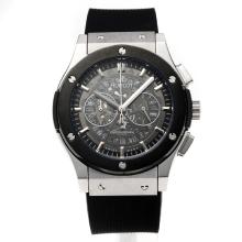 Hublot Big Bang Working Chronograph PVD Bezel with Gray Dial-Rubber Strap-1