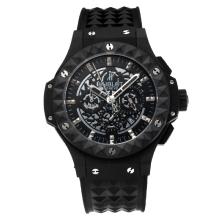 Hublot Big Bang Working Chronograph PVD Case with Black Dial-Rubber Strap-4