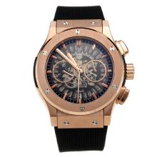 Hublot Big Bang Working Chronograph Rose Gold Case with Gray Dial-Rubber Strap-1