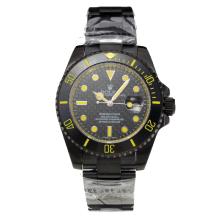 Rolex Submariner Automatic Full PVD Ceramic Bezel with Black Dial-Sapphire Glass