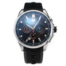 Tag Heuer Carrera Working Chronograph with Black Dial-Rubber Strap-Orange Subdial