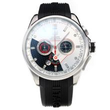 Tag Heuer Carrera Working Chronograph with White Dial-Rubber Strap