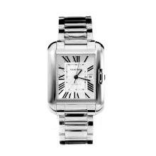 Cartier Tank Swiss ETA 2824 Automatic with White Dial S/S-Sapphire Glass