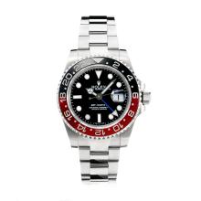 Rolex GMT-Master II Automatic Black/Red Ceramic Bezel Super Luminous with Black Dial S/S-Same Chassis as the Swiss Version